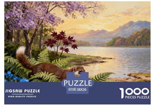 Puzzle Furet 1000 Pièces pour Adultes Et Enfants, Défi Ludique Et Familial, Casse-tête Plantes et Buisson Fleuri, Décoration Intérieure, Cadeau Enfant 38x26cm/1000pcs