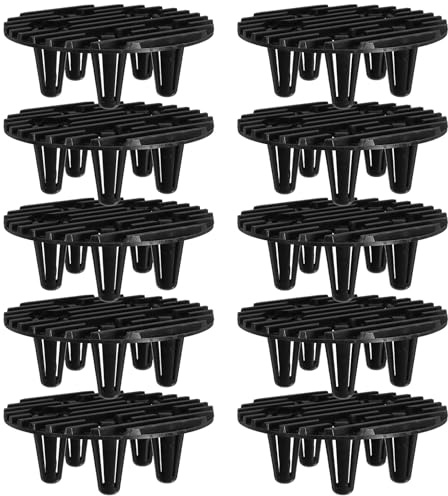 Housoutil 10 Piezas de Rejillas Plásticas Redondas para Macetas de 12 Cm Elevadores de Maceta para Jardín Control de Raíces y Drenaje Soporte para Plantas Interior y Exterior Bandejas
