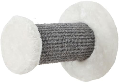TRIXIE 49922 Kletterstufe für die Wand, Sisal/Plüsch, ø 18 × 22 cm, weiß/grau