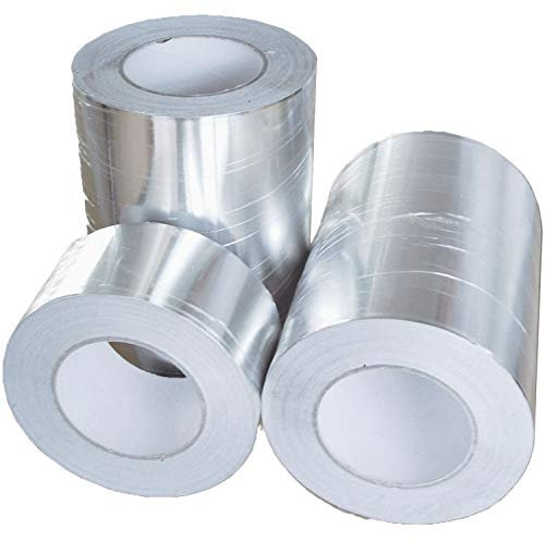 Toolkit 48mm x 45m Aluminum Foil Tape | Conductive, High Temp Heat-Resistant Foiled Tape Rolls for HVAC Repair, Ducts, Insulation, Dryers, Jewelry Making & Crafts (6 pack)