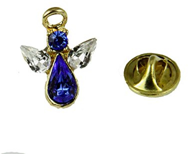 6030617 September Crystal Birth Month Angel Pin Guardian Lapel Brooch Tie Tack
