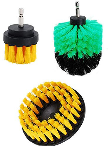 OxoxO Drill Brush Attachment Set - 2'3' 5inch Drill Brush Radiator Cleaner Brush for Car, Bathroom Surfaces, Wooden Floor, Tile, Grout, Kitchen