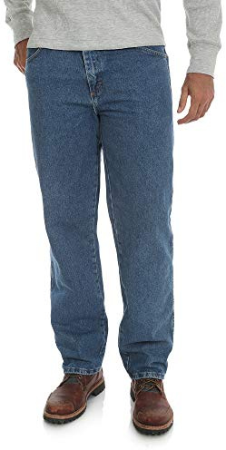 Rustler Men's Classic Relaxed Fit Jean, Medium Stonewash, 33W x 30L