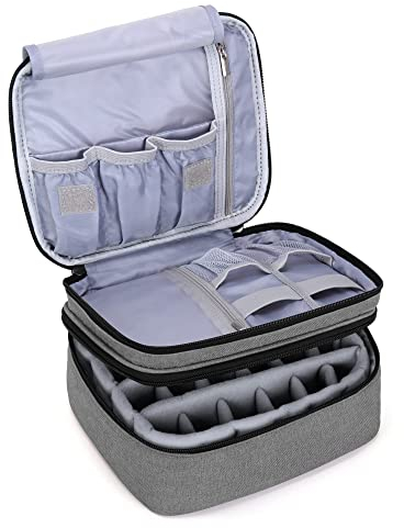 Luxja Nail Varnish Storage Case for Nail Polish, Nail Varnish Holder, Nail Polish Carrying Case - Holds 30 Bottles (15ml - 0.5 fl.oz), Double-Layer Storage Bag for Nail Varnishes and Manicure, Grey