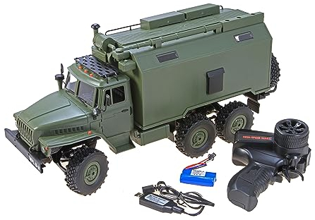s-idee® 18182 B36 Militär Truck RC LKW Ural B36 Militär Truck LKW 6WD RTR 1:16 grün inkl Akku + Ladegerät NEU