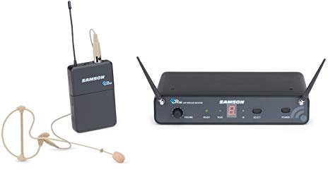Samson Concert 88x Earset UHF Funk-System – CB88 Beltpack mit SE10 Earset-Mikrofon, 100 Kanäle, True-Diversity & 90m Reichweite für Bühne, Moderation & Fitness