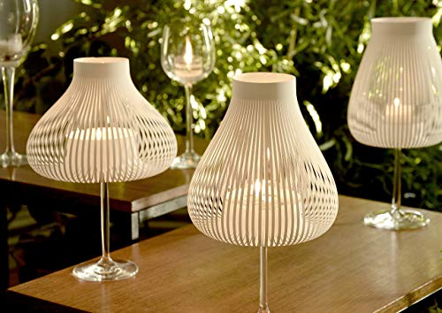 Lamp shades for wine glasses, Tea light table lamp, Wedding decor, Tea light holder lantern, Set of 4 white MISS MOLLY