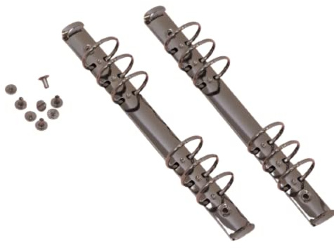 Craftelier - Set mit 2 6-Ring-Ordner-Mechaniken | Größe ca. 22,7 cm - Ringdurchmesser 3,3 cm - Ringabstand 1,9 cm | Enthält 8 BefestigungsKlammern | Farbe Schwarz