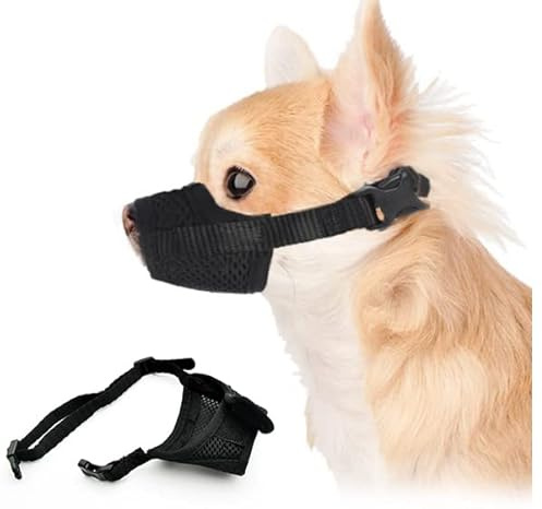 Maulkorb aus Nylon für Hunde, Maulkorb für kleine mittelgroße Hunde mit atmungsaktivem Mesh, weicher Maulkorb verhindert Beißen, Bellen und Kauen. (S)