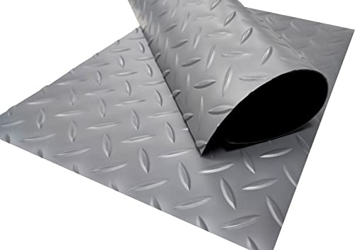 Revestimiento de Caucho Antideslizante | Suelo de Goma PVC Gris 1mm Diseño Estrias (100_x_700_cm)