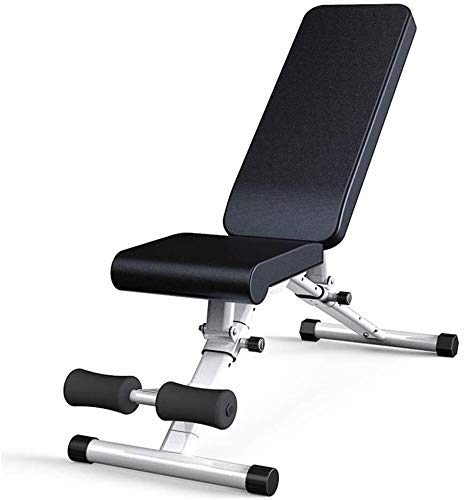 Hantelbank, verstellbare Hantelbänke, faltbar, Fitnessstuhl, faltbar, Sit-Up-Board, Bauchtrainer, Presse, Heimfitnessgeräte, Belastung 300 kg, Schwarz