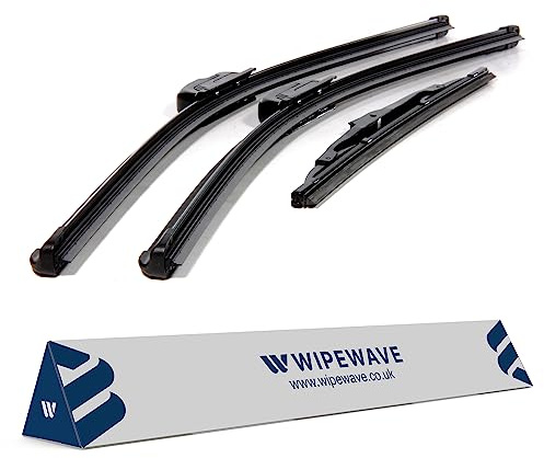 WipeWave Windscreen Wiper Blades for Nissan Juke 2010-2017 Hatchback, 22 14 12 FRONT & REAR U-Hook, Rear Special Enhanced Clarity, Quick Installation, Easy Replacement