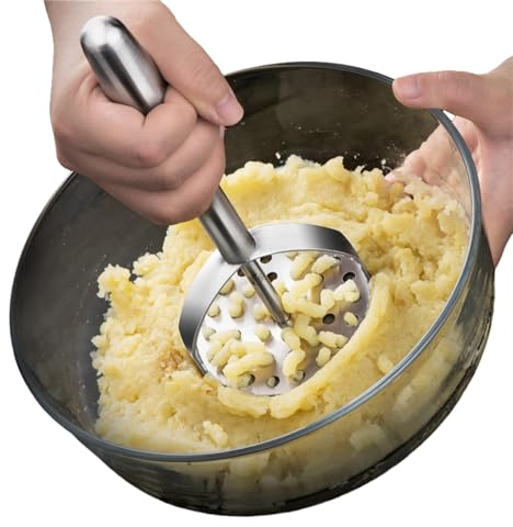Machacador de patatas prensado robusto triturador de alimentos de acero inoxidable trituradora de patatas herramienta de cocina fácil de limpiar trituradora de verduras herramienta manual pequeños