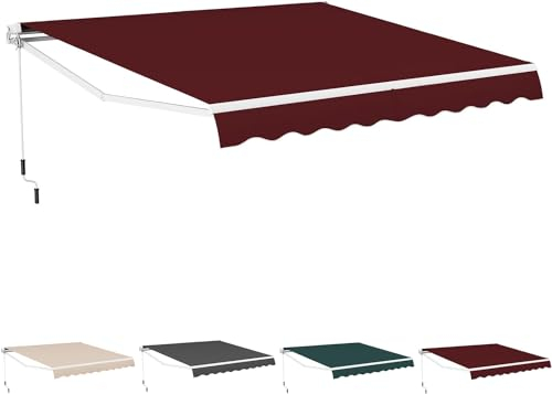 Markise Balkon Ohne Bohren, Klemmmarkise,balkonmarkisen Höhenverstellbare Sonnenschirm-überdachungsleinen 280g Polyester Wasserdicht Schattenabdeckung-Wit||2.5m