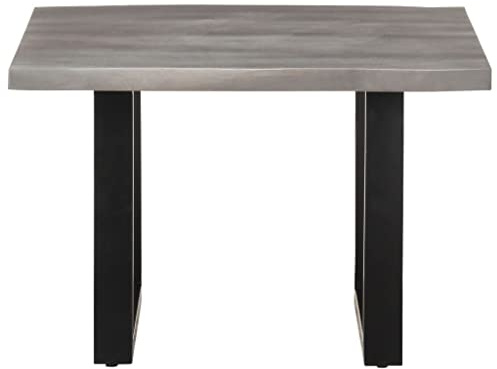 QZZCED Mesa de salón, mesa de sofá, mesa de centro con bordes de árbol, 60 x 60 x 40 cm, madera maciza de acacia, para oficina, cocina, estudio