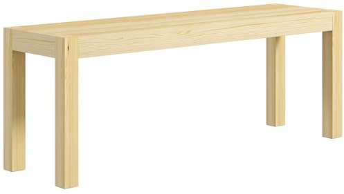 HOMCOM Sitzbank 2-Sitzer Holzbank Essbank bis 240 kg belastbar Küchenbank im Landhaus Design Esszimmerbank Sitzbänke für Flur Eingang Küche Esszimmer Holz 120 x 33 x 45 cm, Natur