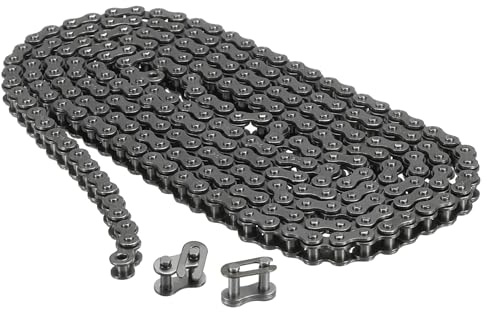 sourcing map #25/04C-1 Roller Chain 5 Feet 1/4 Pitch Carbon Steel Roller Chains with 2 Free Master Connector Links for Mini Bikes, Motorcycles, 240 Links