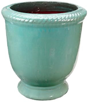 Steinzeug-Blumentopf/Pflanzkübel Laurel Jade-Grün 29x30cm frostfest