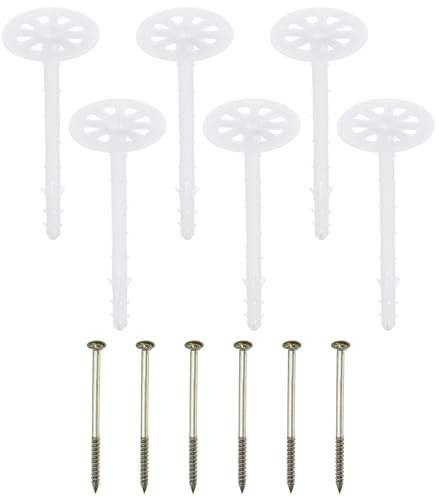 PATIKIL 162mm Perforierte Isolierstifte, 30er Pack Isolierdübel Wanddübel Kunststoff Spreizdübel zur Befestigung von Schaumstoffplatten an Mauerwerk oder Decke