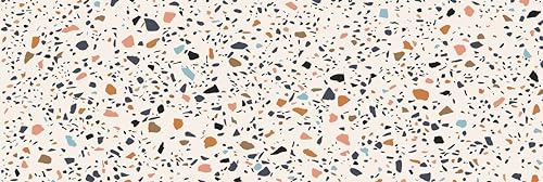 HUBDECO - Teppich - Küchenteppich - Badezimmerteppich - Badteppich - Küchenläufer - Teppich Läufer - Teppich Küche - PCV, Vinyl - rutschfest - Terrazzo Mosaik - 40x120cm