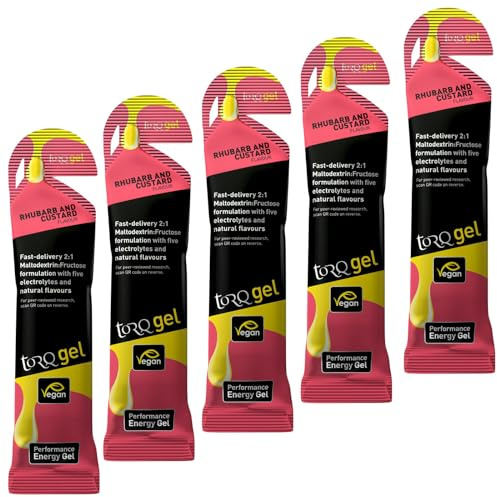 Contrast Torq Energy 45g Gel Sachets - Rhubarb & Custard (Pack of 5)