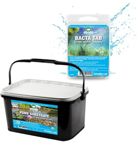 vdvelde.com - Step ONE teichsubstrat - 5 Liter + BACTA TAB - - Teichbakterien für 100 bis 1.000 L- Bekämpft Algen und beseitigt Bodenschlamm- 100% ökologisch: schnell klares Wasser, sicher für