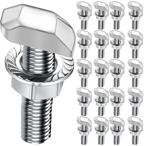 Viti a testa martello, M6 x 30, in acciaio inox A2, 70,20 pezzi, con dadi di blocco, dadi flangiati M6, per guide di montaggio solari PV, serra e profilo in alluminio per fotovoltaico