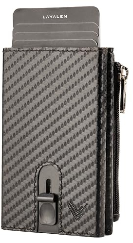 Lavalen Carteras para Hombre Piel – Cartera Tarjetero Hombre Pequeño con RFID - Billeteras Mini de Cuero - Slim Wallet for Men - Porta Tarjetas Pequeña – Regalos Originales.
