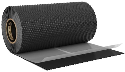 WANDANSCHLUSSBAND | Länge 5m | Breite 300mm | hochwertiges Aluminium und Butyl | Selbstklebend | Dach Kaminanschlussband 3D Struktur (Schwarz RAL9005)