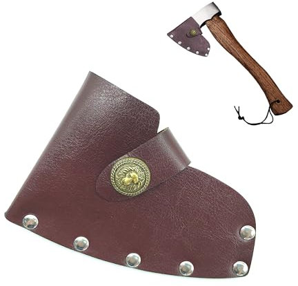 CHENNAN Gaine de Hachette en Cuir, Fourreau De Hache Housse De Protection pour Fourreau, Manchon De Hache en Cuir, Couvre-tête de hachette, Gaine de Hache pour l'Extérieur,Camping, Randonnées (A)