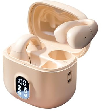 Open Ear Headphones Wireless Bluetooth Sport Clip On Wireless Ear Clip Bluetooth Headset Air Bone Conduction Headphones Earphones Air Line Bone Sound Headphones for Jogging Running Cycling