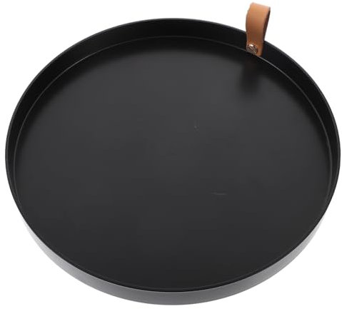OKUMEYR Kreatives Pu-tablett Mit Griff Handliches Aufbewahrungstablett Für Kosmetik Und Badezimmerutensilien Für Wohnzimmer Und Schlafzimmer Schwarzes Design Platzsparend Und Leicht Zu