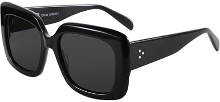 ZENOTTIC Lunettes De Soleil Polarisées Pour Femmes Tendance : Lunettes De Soleil Classiques Avec Protection UV400 - Lunettes Rétro Oversize Avec Monture Carrée