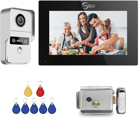 Wireless Video Doorbell Intercom with 7 inch Touch Monitor System,1080P Video Entry Doorphone Door Camera with Lock,TUYA WiFi Smart Home Video Intercom Kits for Home Apartment