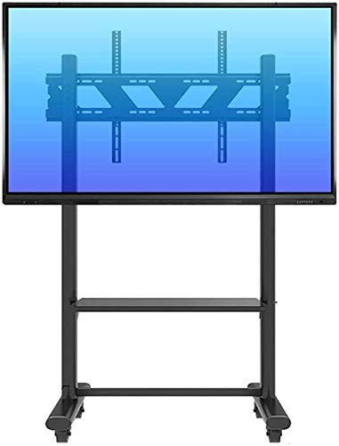 IUokLU Soporte de Pedestal para TV Carrito rodante con Almacenamiento Carrito Giratorio Negro para televisores de Pantalla Plana de Plasma/LCD/LED/OLED de 55 a 85.,