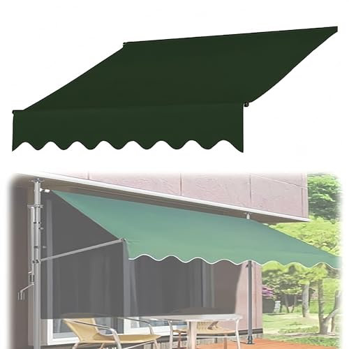 Markisenersatzstoff Sonnenschutz Klemmmarkise Höhenverstellbar Markise Stoff, Langlebiger Markisenstoff, Oxford-Stoff für den Außenbereich, Gartenmarkise, Ersatzstoff, Sonnenschutz, Unterstand(C,3m)