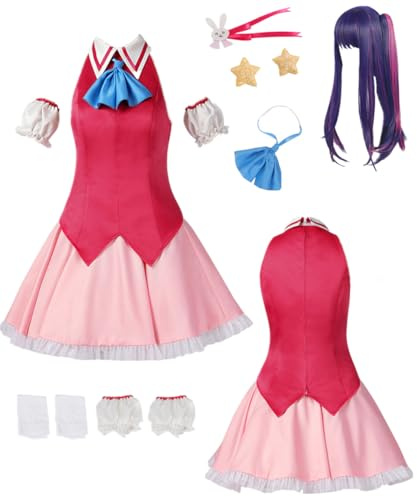 TYRHDJZQ Anime röd klänning JK scenkostym damuniform kostym halloween (rosa JK, XS)