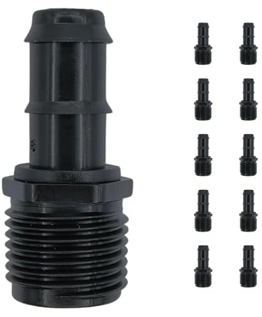 IBRIQO® Conector Enlace Mixto Rosca 1/2 – Manguera 16mm | Pack 10 | Riego por Goteo, Jardín, Plantas, Terraza, Aspersores, Nebulizadores, Difusores