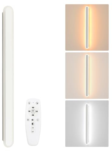 Osairous Wandleuchte Innen Dimmbar, 22W 2475LM LED Wandlampe mit Memory Funktion und Fernbedienung 3000K-6500K, LED Wandlampe für Schlafzimmer, Treppen, Flur, Esszimmer, Weiß, 80CM