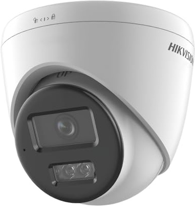 Hikvision Turret IP 8 mégapixel (4K) / Objectif 2,8 mm / 30 MTS IR + 30 MTS Lumière blanche / Microphone intégré / ACUSENSE Lite / Extérieur IP67 / H.265 / PoE/ONVIF/Micro SD