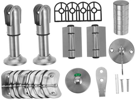 DIYEAH Public Restroom Partition Kit Toilet Partition Fitting Kit Bathroom Hardware Stainless Steel