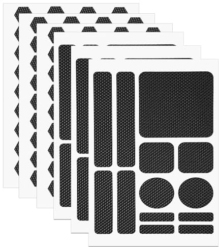 6pcs Phone Grip Stickers, Anti-Slip Grip Decals Pre-Cut Adhesive Traction Non-Slip Pads for Cell Phone Case, Laptop, Mouse, Gaming Controller (Black)