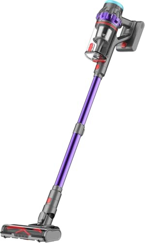 Lubluelu G10 Akku Staubsauger 50000Pa/550W/50Min Staubsauger Kabellos mit Display, Anti-Tangle-Bürste, leichte & Flexible Bauweise, Akkustaubsauger für Tierhaare/Teppiche/Hartböden/Auto