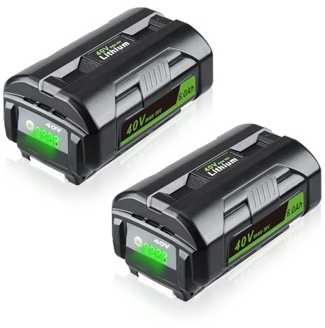 ZEERISA 40V 6.0Ah OP4040 Lithium Battery Replacement for Ryobi 40V Battery OP4050A OP4026 OP40201 OP40261 OP4030 OP4050 OP40601 Compatible with Ryobi 40 Volt Cordless Power Tools Lawn Mower 2 Pack