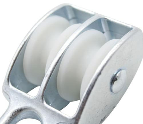 DOJA Barcelona Doppelrolle 2 Stück M25 - Tragfähigkeit bis 210 Kg für 7 mm Seile - Flaschenzug, Korrosionsbeständige Konstruktion, Optimale Leistung für Schwerlastanwendungen