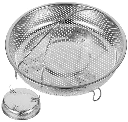 Alipis Panier À Vapeur En Inox Avec Anse Panier À Vapeur Pour Légumes Insert De Empilable 7.48X7.48X2.76 in Poignée Ergonomique Pour Œufs Poissons Riz Maïs Maison Ou Restaurant