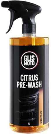 Glismoto Ready to Use Citrus Pre-Wash 1L, Powerful Car Pre-Cleaner & Degreaser | Safely Removes Dirt, Oil & Road Film | Wax, Sealant & Ceramic Coating Safe Professional Car Detailing Spray (1L)