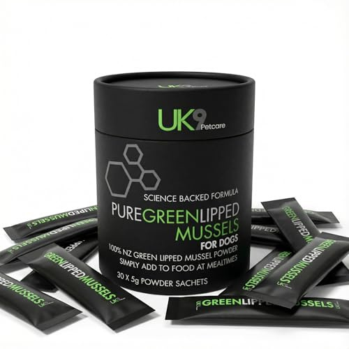 UK9 Pure Green Lipped Mussel Powder for Dogs, 30 x 5 g Sachets, Joint Supplement for Puppy and Hip & Joint Care for Senior, Large Breed & Active Canines, Natural in Omega 3