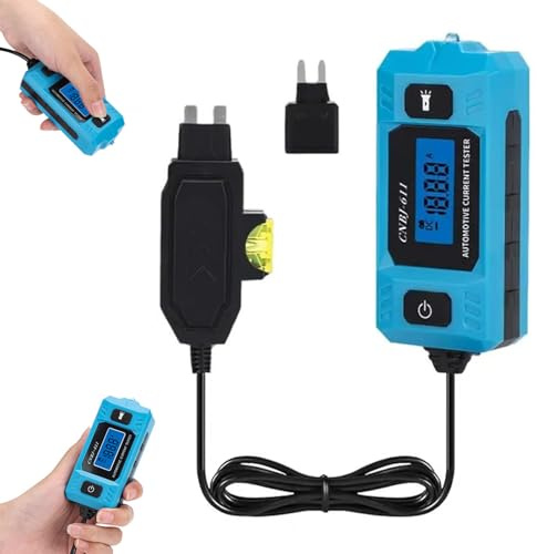Automotive Circuit Fault Probe Tester, High-Precision Current Tester, 20A 48V Car Relay Fuse Blade Checker with Front Light & Blue Backlit LCD Screen, Automotive Circuit Tester for Car Repair