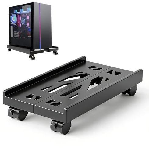 Adjustable PC Tower Stand with 4 Wheels, Computer Tower Stand, PC Stand